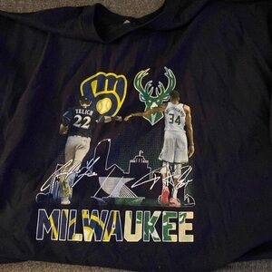 Milwaukee bucks and Brewer Tshirt . Size 2XL 432